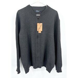 PJ Paul Jones Mens Casual Gray Full Zip Sweater Stand Collar 2XL NWT